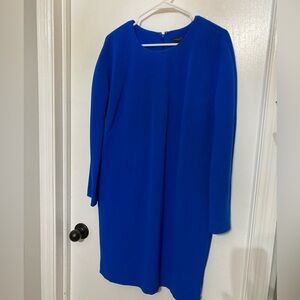 Ann Taylor blue long sleeve dress with side zippers, size 12